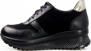 Clasicco Sneakersy skórzane zamszowe połyskujące czarne Clasicco-37 3