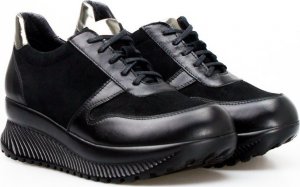 Clasicco Sneakersy skórzane zamszowe połyskujące czarne Clasicco-37 5