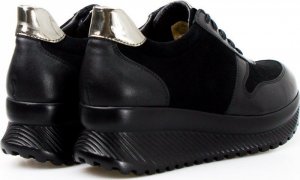 Clasicco Sneakersy skórzane zamszowe połyskujące czarne Clasicco-37 6