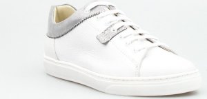 Clasicco Tenisówki skórzane z mieniącymi się wstawkami białe szare Classico-38 2