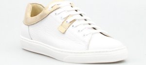 Clasicco Tenisówki skórzane z mieniącymi się wstawkami białe złote Classico-39 2