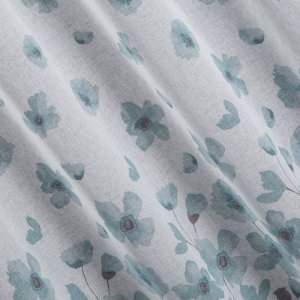 Eurofirany Zasłona na przelotkach w kwiaty SANDREA 140X250 biała + turkusowa 6