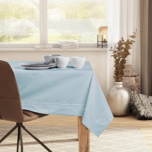Decoking DecoKing Obrus bawełniany PURE* mankiet + lamówka 140X300 niebieski + szary 5