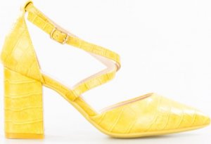Wolski Sandały retro wężowe żółte-36 1