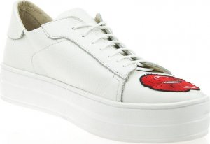 Wolski Białe tenisówki skórzane z haftem J. -36 2