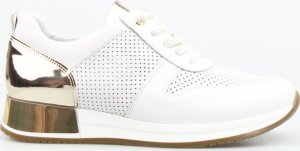 Wolski Sneakersy ażurowe skórzane białe złote Wolski-38 1