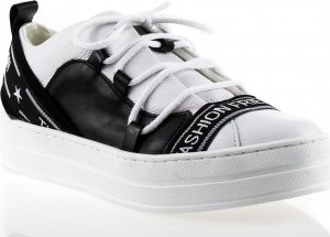 Wolski Tenisówki skórzane z napisami J. -36 2