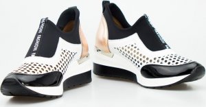 AGA Sneakersy ażurowe skórzane czarne Aga-37 6