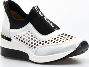 AGA Sneakersy ażurowe skórzane czarne Aga-38 2