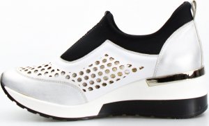 AGA Sneakersy ażurowe skórzane czarne Aga-38 3