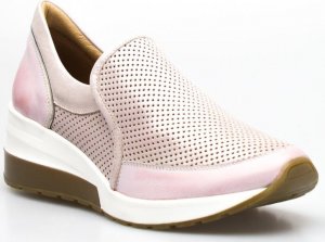 AGA Sneakersy ażurowe skórzane różowe Aga-36 2