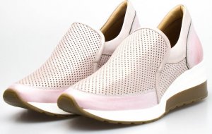 AGA Sneakersy ażurowe skórzane różowe Aga-36 4