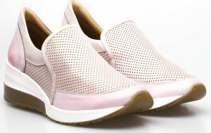 AGA Sneakersy ażurowe skórzane różowe Aga-36 5