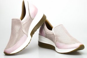 AGA Sneakersy ażurowe skórzane różowe Aga-36 6