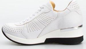 AGA Sneakersy na koturnie ażurowe skórzane szare Aga-39 3