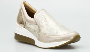 AGA Sneakersy wężowe skórzane złote Aga-38 2