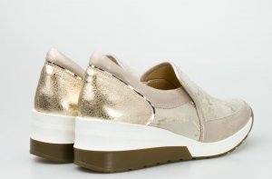 AGA Sneakersy wężowe skórzane złote Aga-39 6