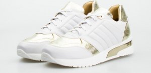 AGA Sneakersy z mieniącymi się wstawkami skórzane białe Aga-38 4