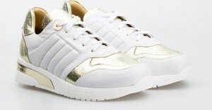 AGA Sneakersy z mieniącymi się wstawkami skórzane białe Aga-38 5