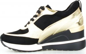 W. Potocki Sneakersy na koturnie mieniące się czarne złote Potocki-37 3