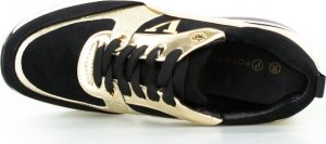 W. Potocki Sneakersy na koturnie mieniące się czarne złote Potocki-37 4