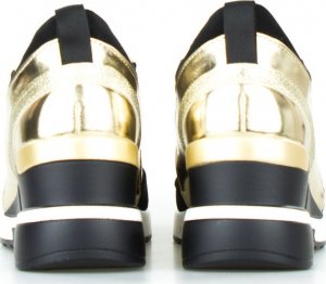 W. Potocki Sneakersy na koturnie mieniące się czarne złote Potocki-37 6