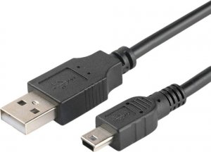 Kabel USB AJmaker USB-A - miniUSB 0.8 m Czarny 1