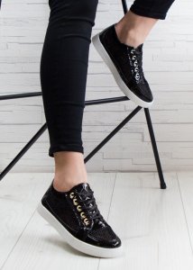 Seastar Tenisówki ażurowe lakierowane czarne-39 6