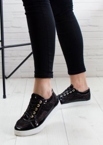 Seastar Tenisówki ażurowe lakierowane czarne-39 7