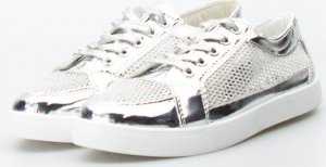 Seastar Tenisówki ażurowe lustrzane srebrne-38 4