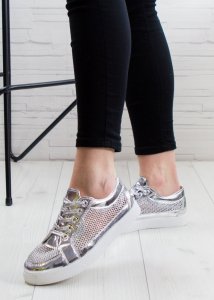 Seastar Tenisówki ażurowe lustrzane srebrne-38 7