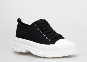 Seastar Tenisówki na białej platformie czarne-38 2