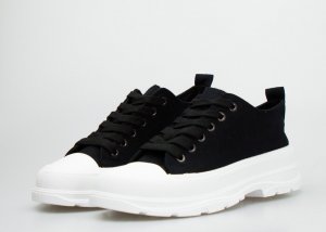 Seastar Tenisówki na białej platformie czarne-38 4