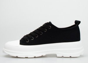 Seastar Tenisówki na białej platformie czarne-40 3