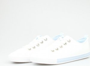 Seastar Tenisówki z ozdobnymi oczkami białe niebieskie-38 4