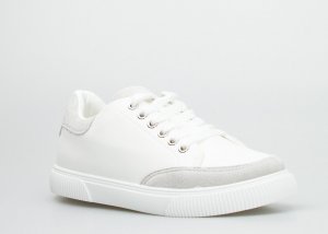 Seastar Tenisówki z szarymi zamszowymi wstawkami białe-39 2