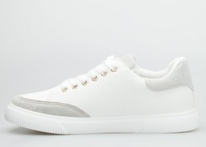 Seastar Tenisówki z szarymi zamszowymi wstawkami białe-40 3