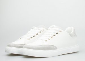 Seastar Tenisówki z szarymi zamszowymi wstawkami białe-40 4