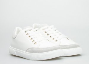 Seastar Tenisówki z szarymi zamszowymi wstawkami białe-40 5