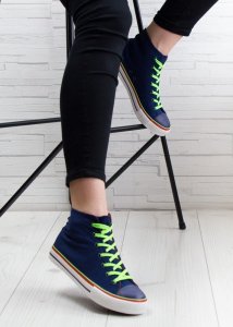 Seastar Trampki z kolorowym wiązaniem granatowe-37 6