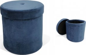 kontrast Pufa Grand ze schowkiem Velvet Okrągła Otwierana 36x36cm Grantowa 2