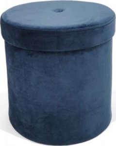 kontrast Pufa Grand ze schowkiem Velvet Okrągła Otwierana 36x36cm Grantowa 3