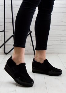 Sergio Leone Sneakersy wsuwane z gumkami z cyrkoniami czarne Sergio Leone-37 8