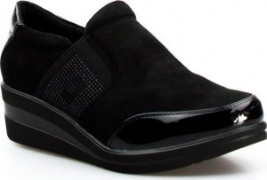 Sergio Leone Sneakersy wsuwane z gumkami z cyrkoniami czarne Sergio Leone-38 2