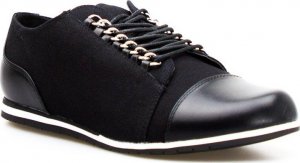 Sergio Leone Tenisówki z dwóch materiałów czarne Sergio Leone-37 2
