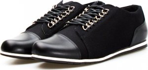 Sergio Leone Tenisówki z dwóch materiałów czarne Sergio Leone-37 4