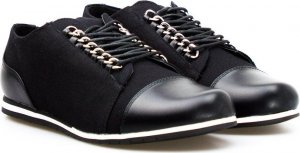 Sergio Leone Tenisówki z dwóch materiałów czarne Sergio Leone-37 5