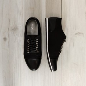 Sergio Leone Tenisówki z dwóch materiałów czarne Sergio Leone-38 9