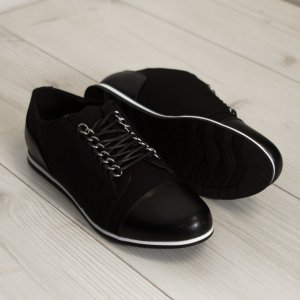 Sergio Leone Tenisówki z dwóch materiałów czarne Sergio Leone-39 8