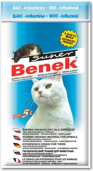 Żwirek dla kota Super Benek Biały Antybakteryjny Naturalny 5 l 1